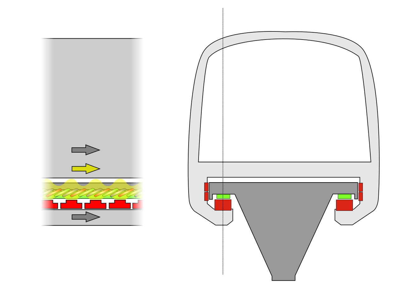 Schematische Darstellung einer Magnetschwebebahn