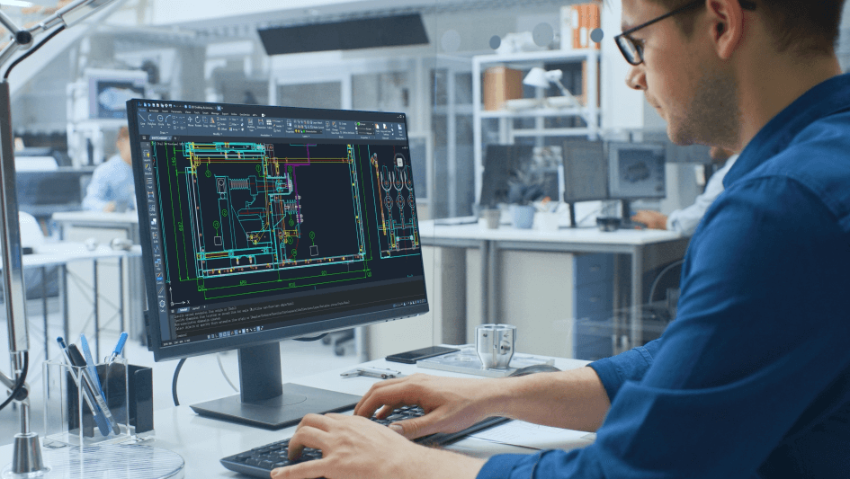 ZWCAD Standard – 2D-CAD-Oberfläche mit technischer Zeichnung